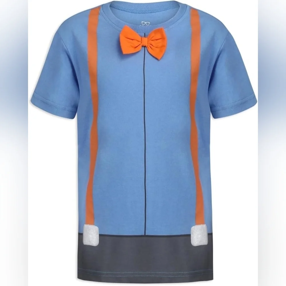 Blippi Blue and Orange Baby Bow Tie T-Shirt